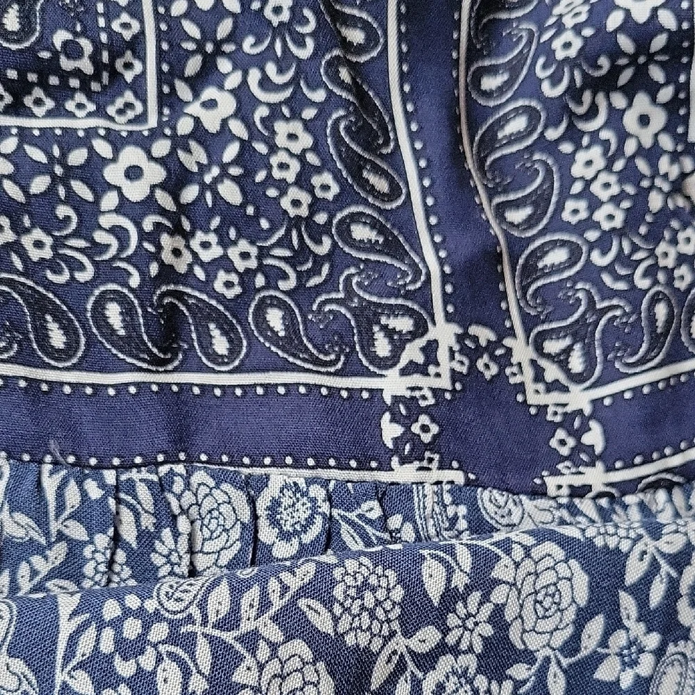Suzanne Betro Boho Tyle Navy and White Floral Patterned Dress Size XL - Picture 10 of 10